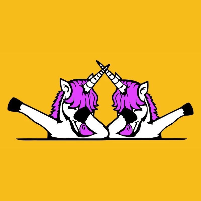 2 Licornes Dabbing Dab Danse Soirée Pose Geste Équipe