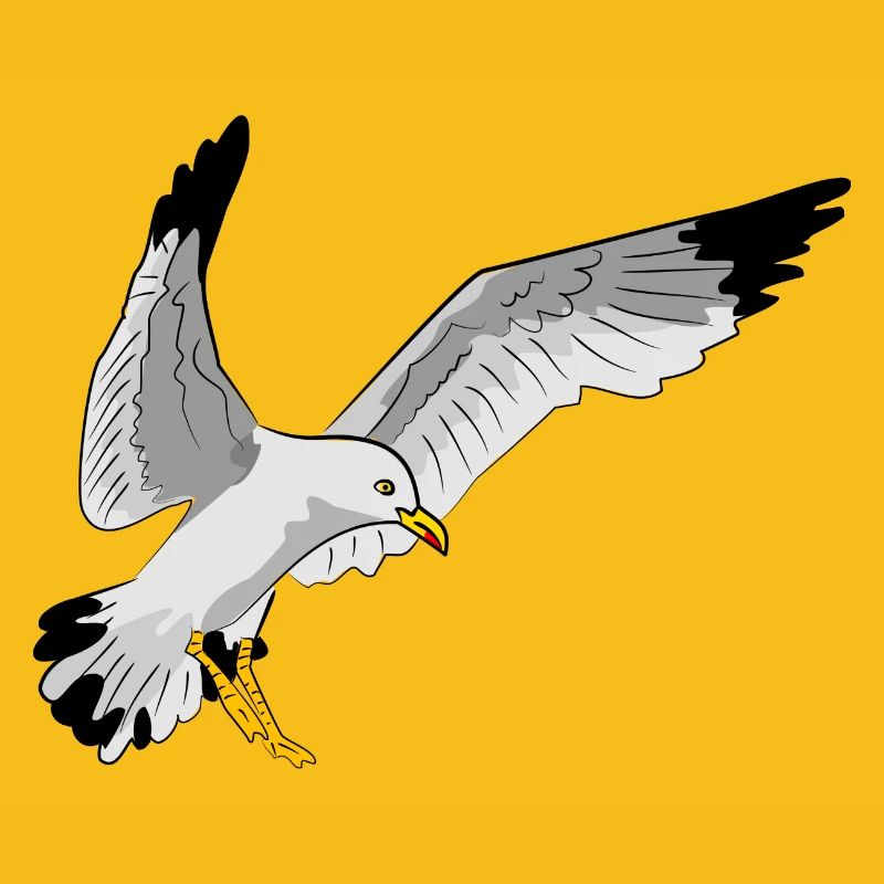 Stilvolle Seevogel Silhouette einer Möwe