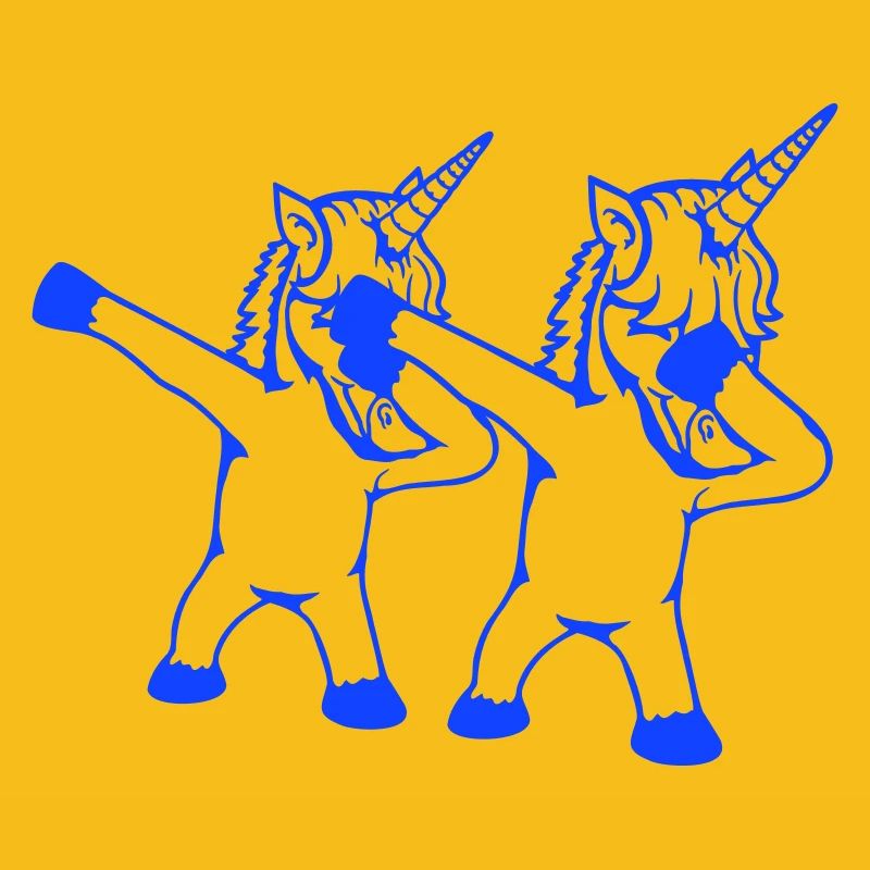 2 Unicorns Dabbing Dab Dance Party Pose Gesture Team