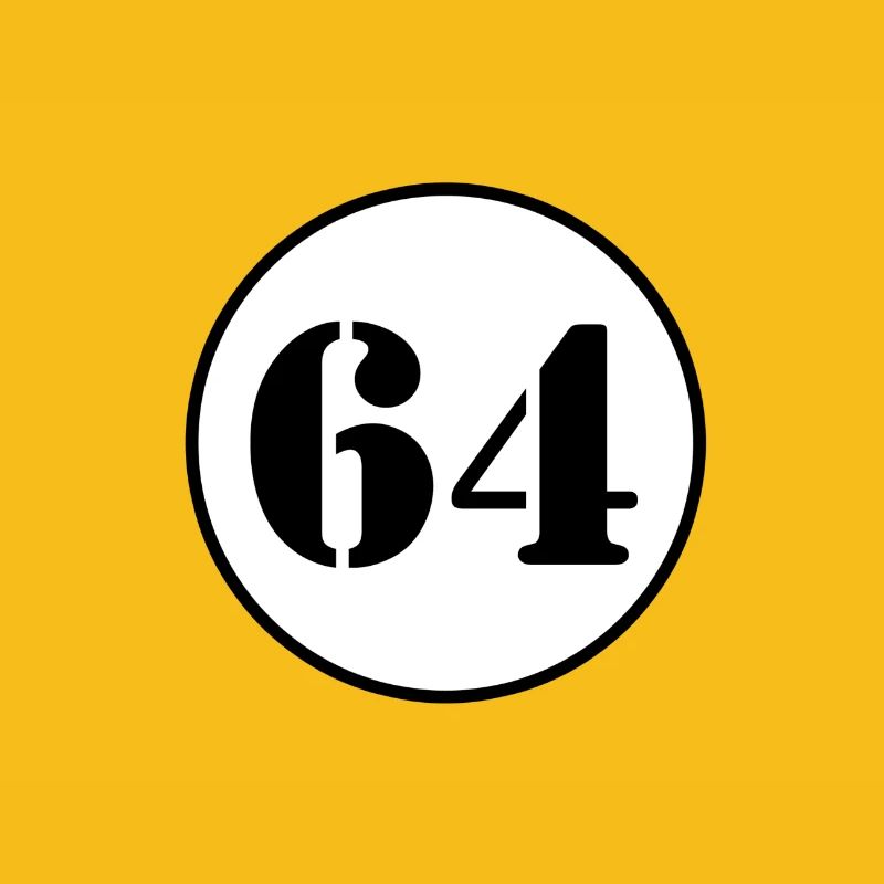 NUMMER 64 Vierundsechzig Geburtstag Geschenk