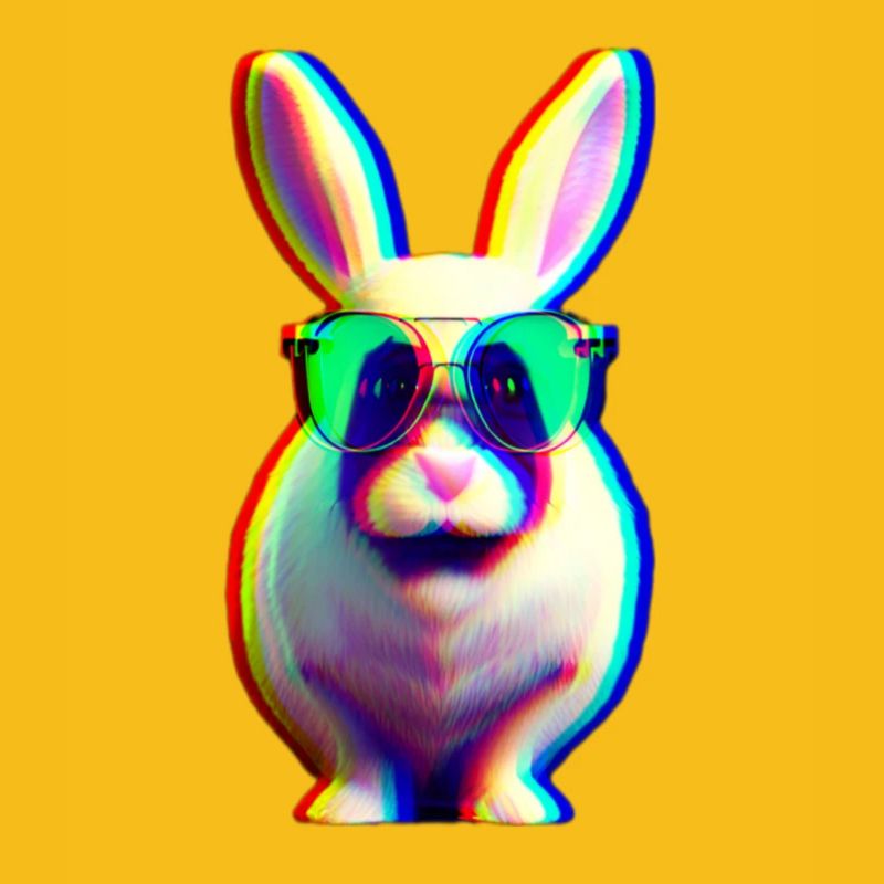 cool rabbit - glitch effect rabbit