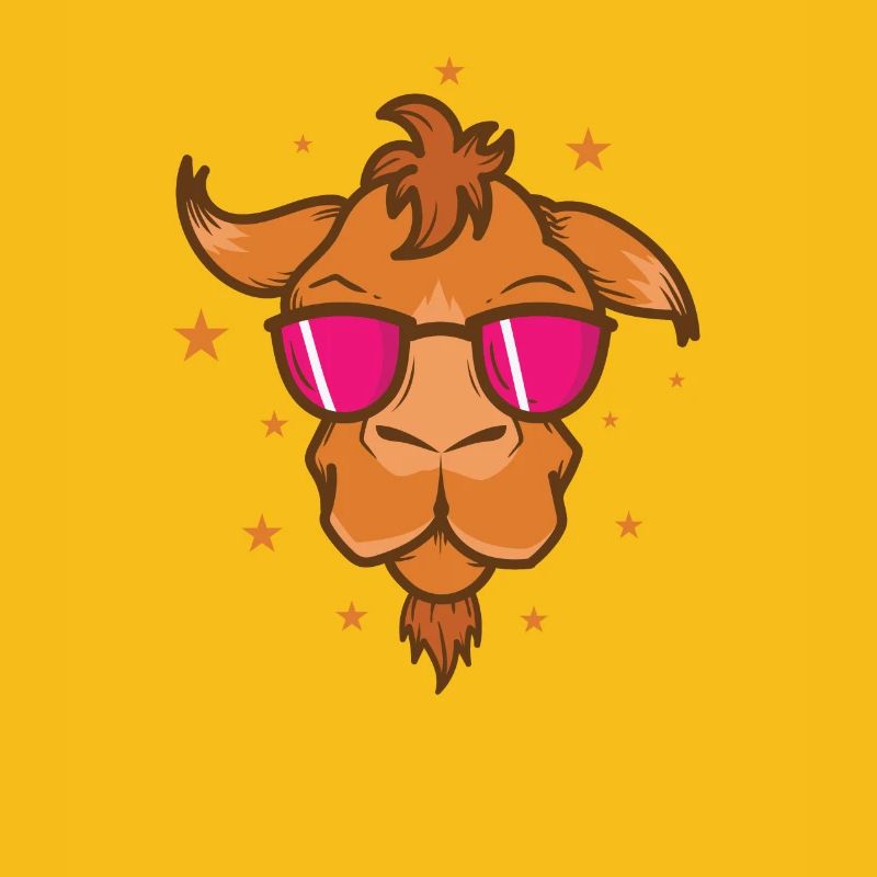 cool camel with sunglasses dromedary