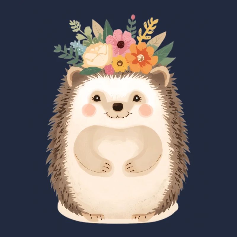 Hérisson en couronne de fleurs : doux ami de la forêt