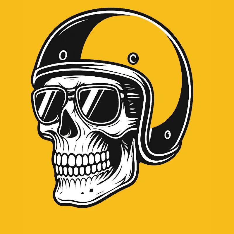 Skeleton biker with helmet image