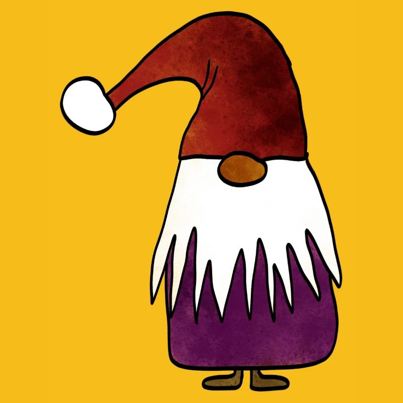 Creative Christmas gnome with color-distorted hat