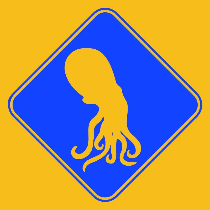 Octopus Danger Sign Caution Warning