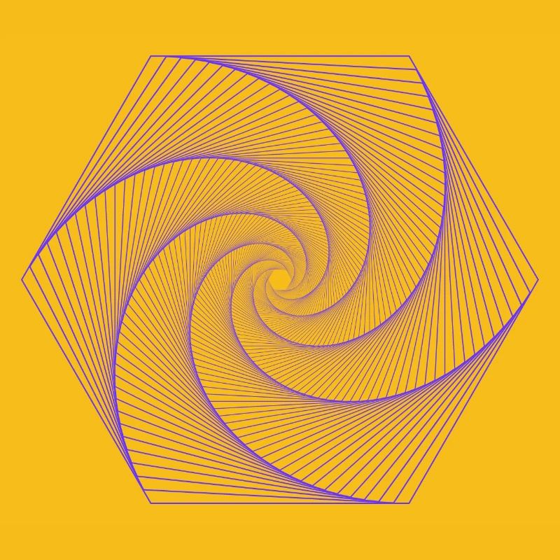 Spiral in hexagonal pattern