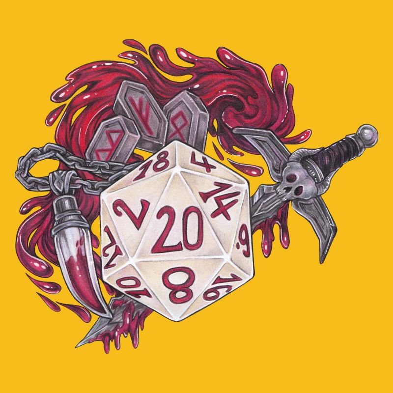 Role-Playing Tabletop D20 Dice Bloodhunter