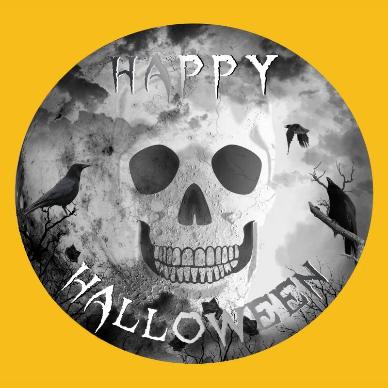 Halloween Skull Crows