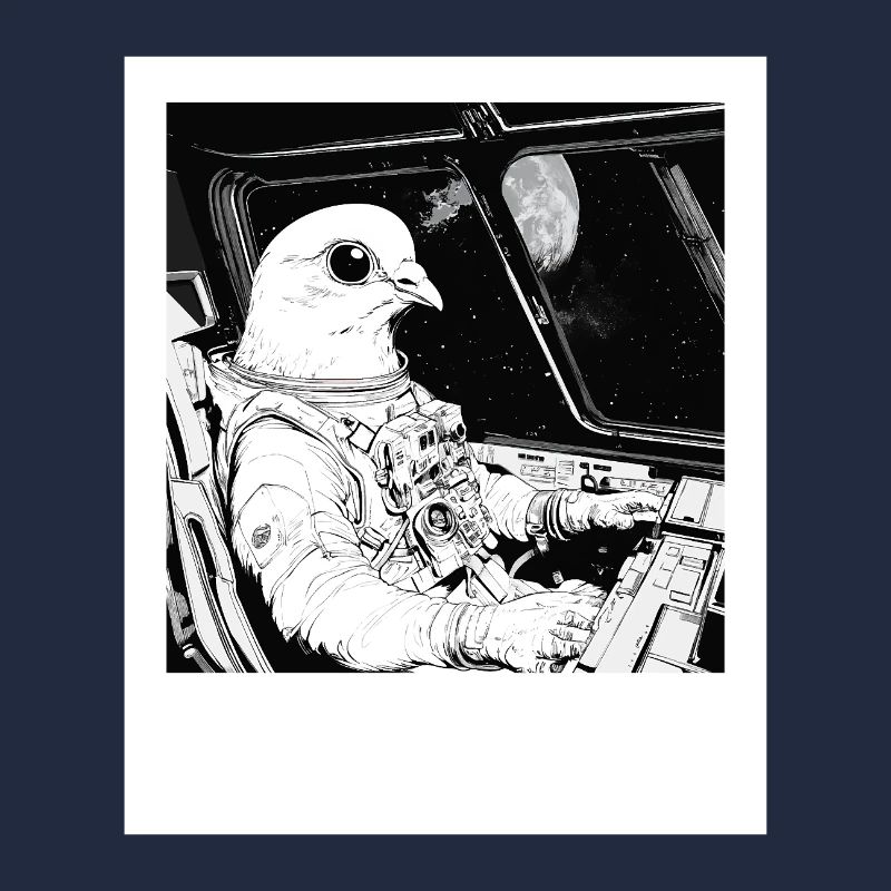 Pigeon de l’espace dans le cosmos des astronautes