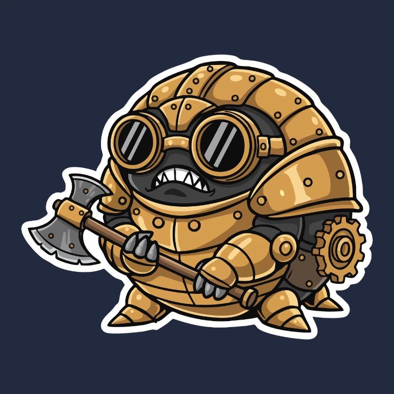 Sowbug Warrior Steampunk Axe Copper Armor
