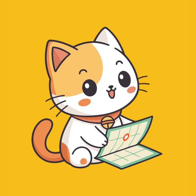 Chat kawaii avec calendrier