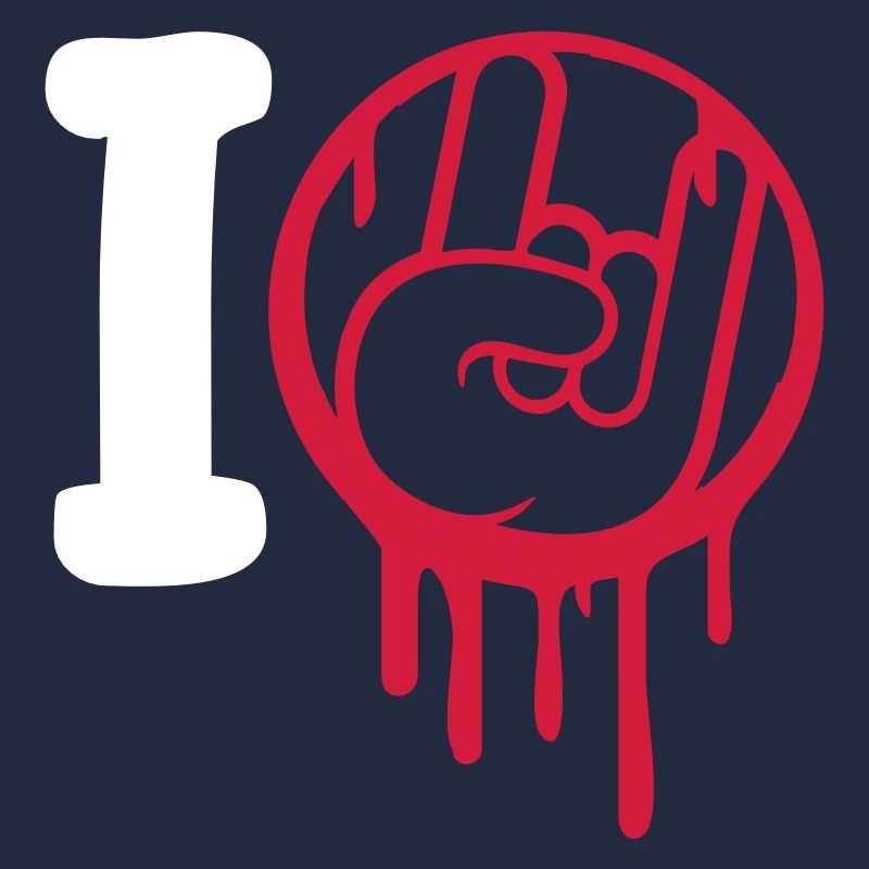 I Love Heavy Metal Hard Rock Music Hand Gesture Heart