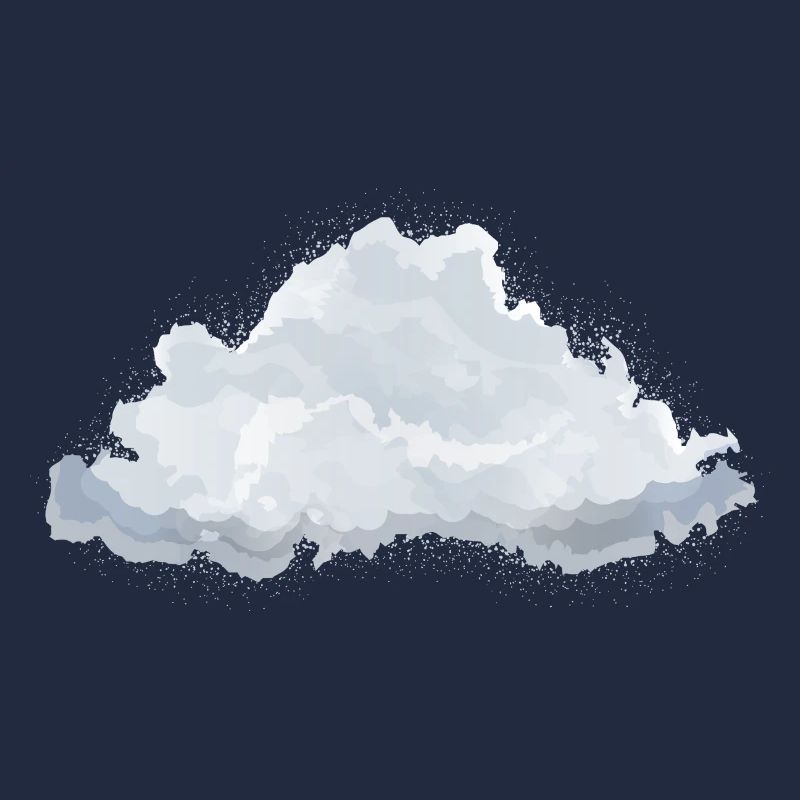 nuage blanc moelleux dessiné unique