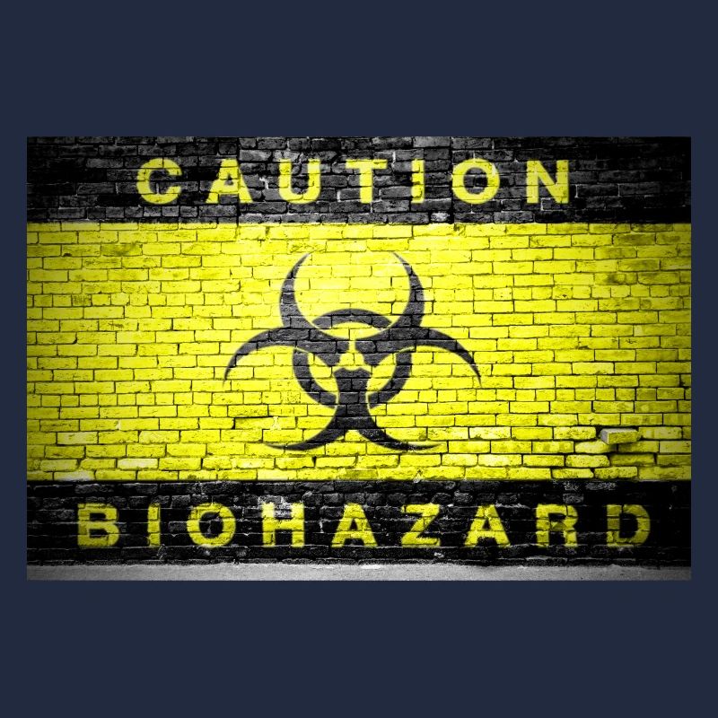 Caution Biohazard Ziegelsteinmauer poster
