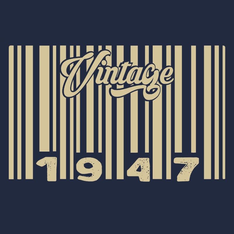vintage 1947 Code barre 1947: Année 2025.