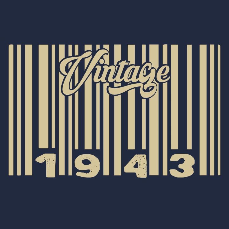 vintage 1943 Code barre 1943: Année 2025.