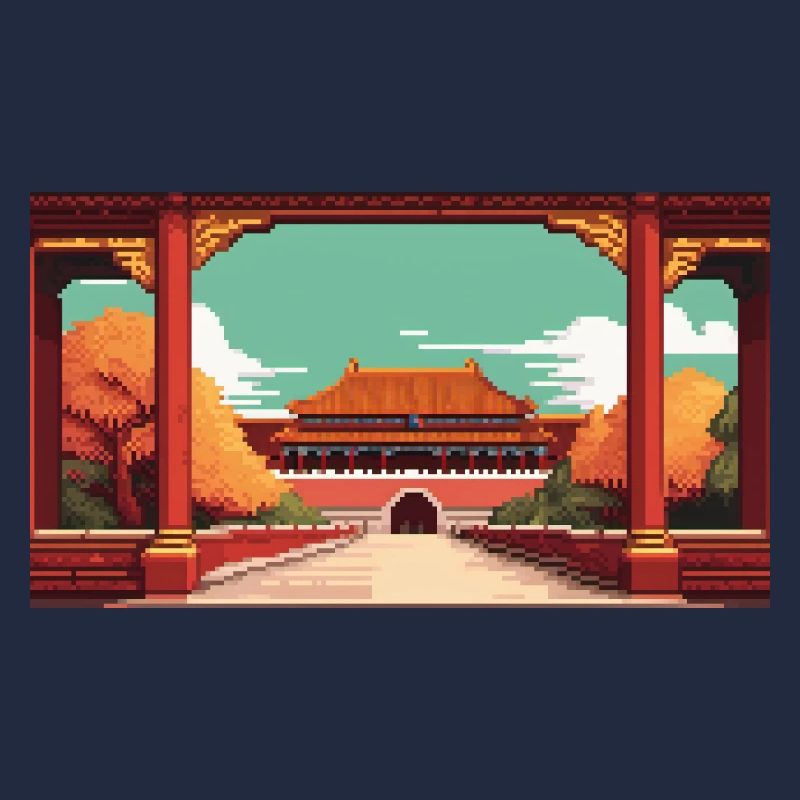 La Cité Interdite, Pékin, Chine - Pixel Art