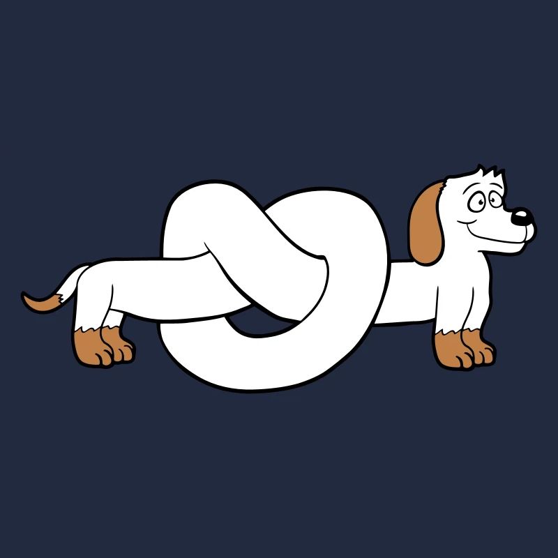 chien teckel bretzel forme noeud long corps bande dessinée
