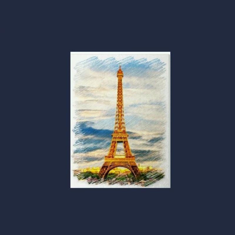 Watercolour Eiffel Tower Skyline Art