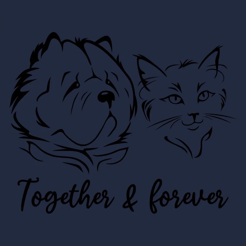 Chien et chat Ensemble et pour toujours