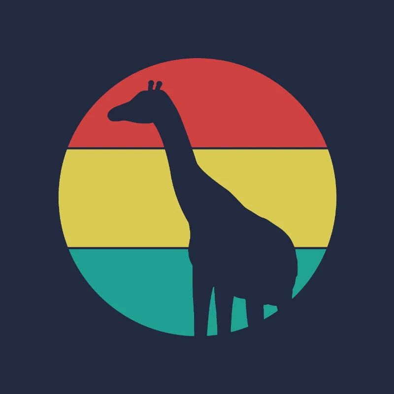 Giraffe in a colored circle