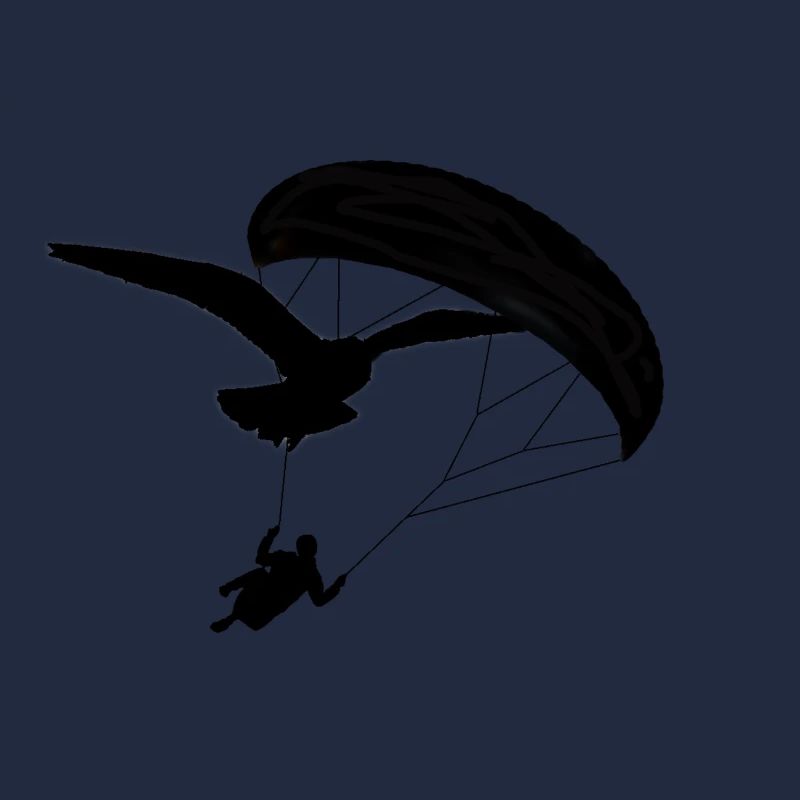 Gleitschirm mit Vogel