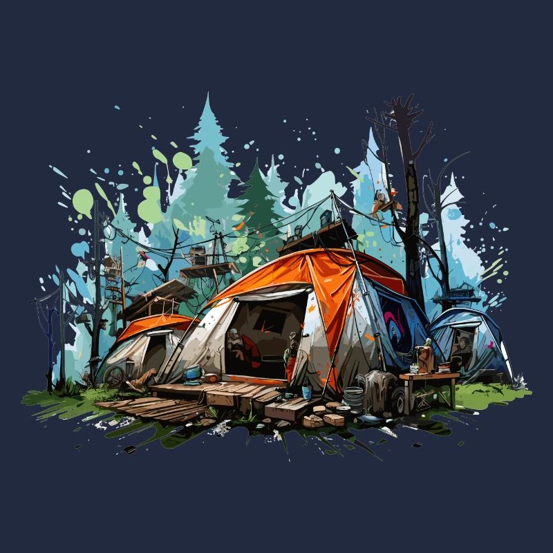 Camping-Atmosphäre. Ein Retro-Abenteuer.