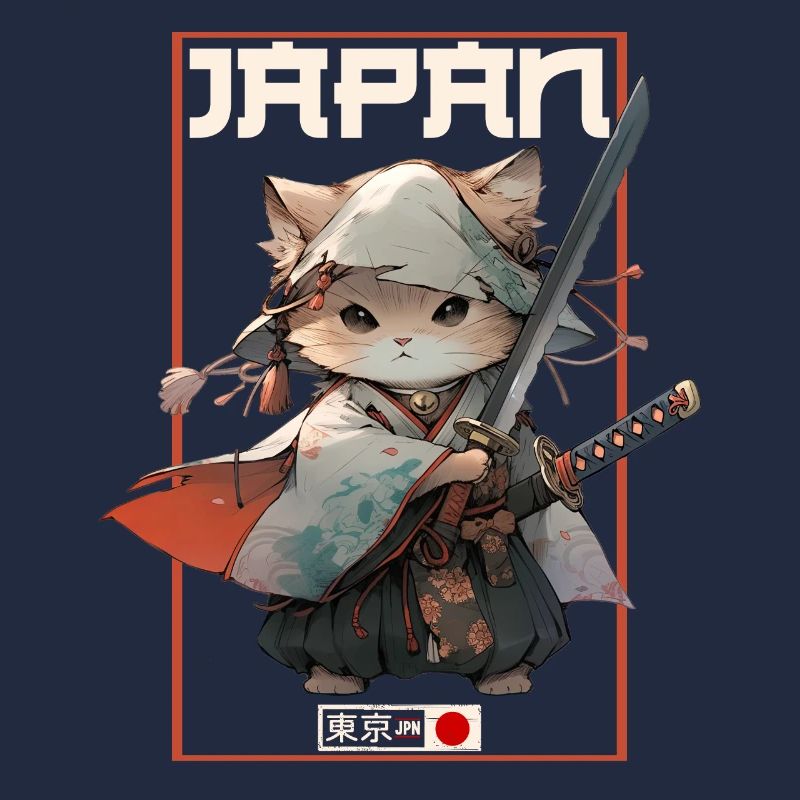 Asia Cat Japanese Samurai Samurai