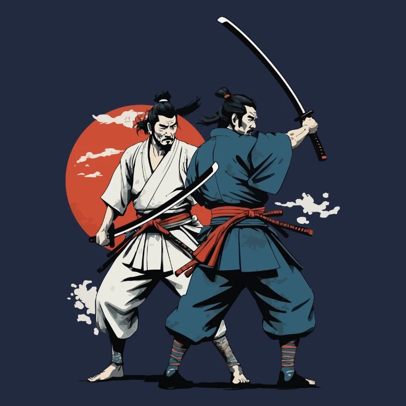 Samurai Bild Ukiyo-E Retro Vintage Design