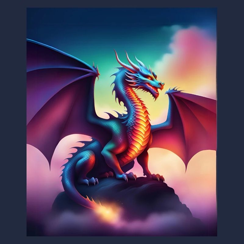 Drache auf einer Klippe