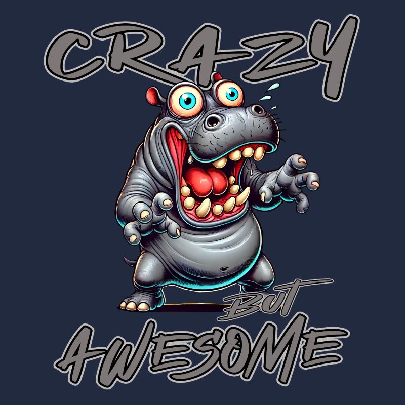 Crazy but Awesome Nilpferd Comic Stil