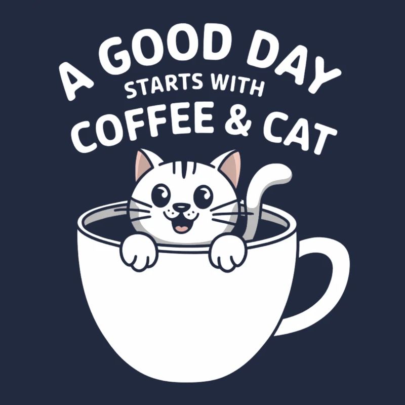 Kätzchen Morgens Kaffee und Katze