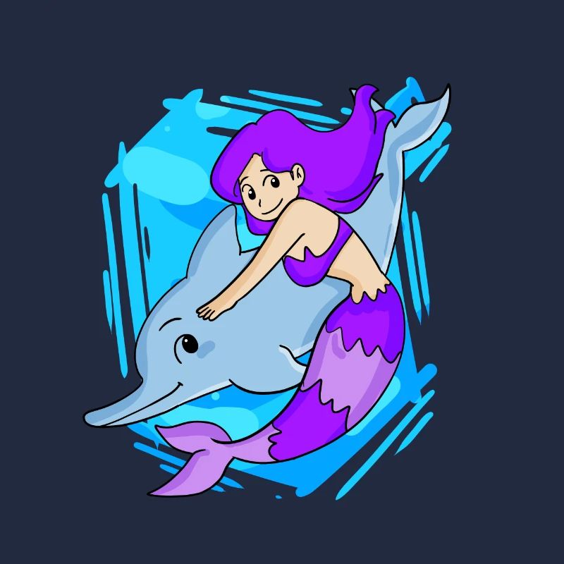 Mermaid with dolphin