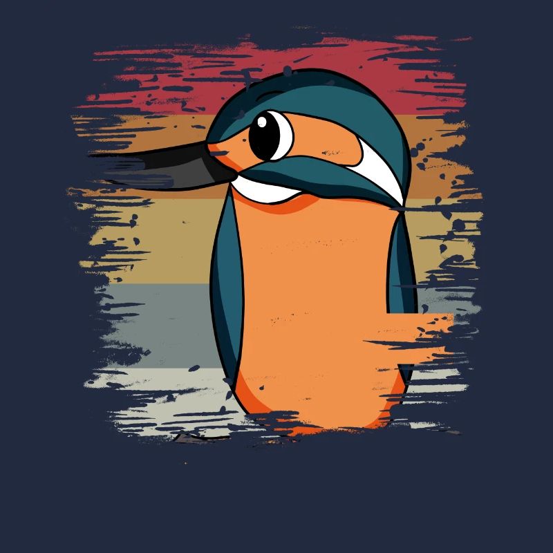 Eisvogel Blauer Vogel Retro