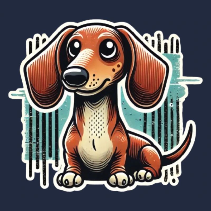 Süßer Dackel Comic Stil Teckel Hund