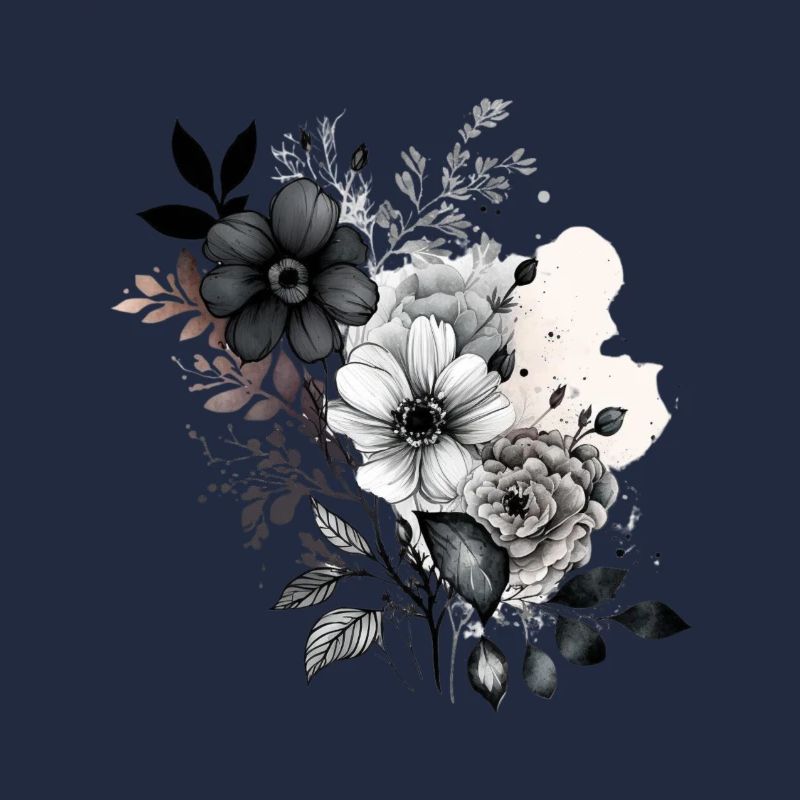 Schwarze und weiße Blume