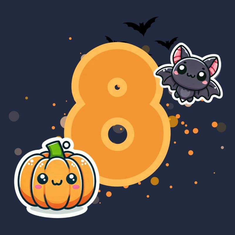 Halloween Numero Compleanno Bambino Ottavo Compleanno