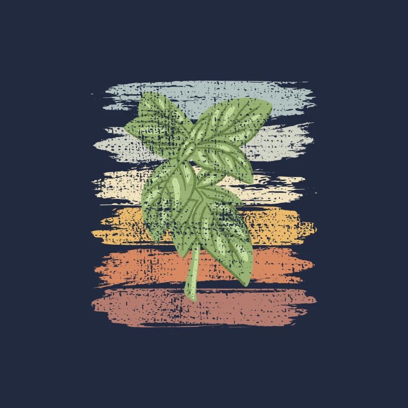 Herbal Basil-Herb Retro Design