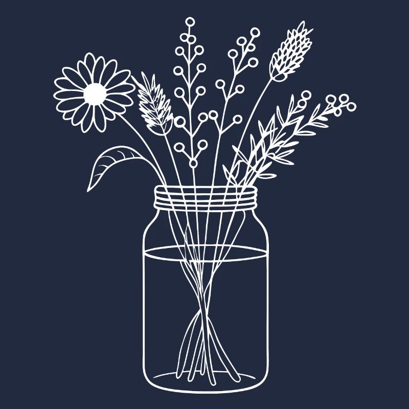 Fleurs dans un bocal à vis