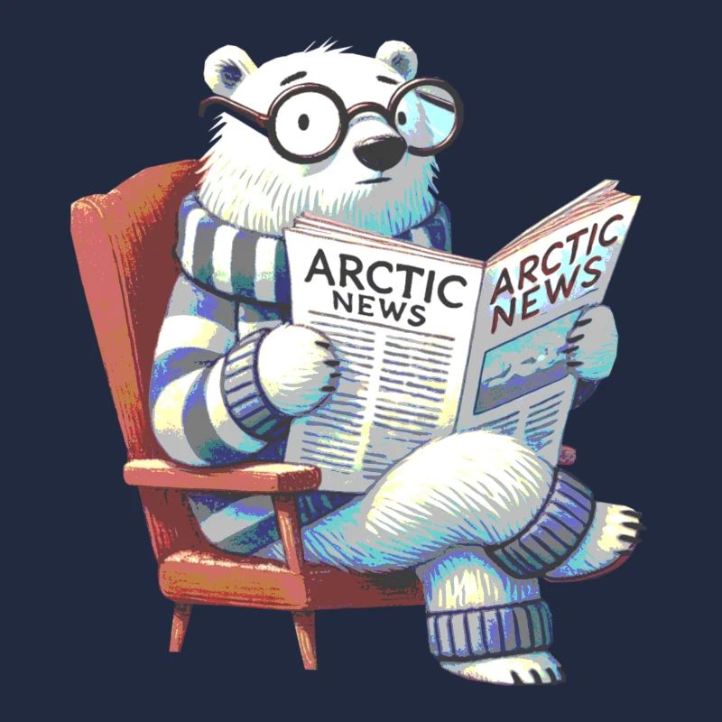 Eisbär liest Zeitung