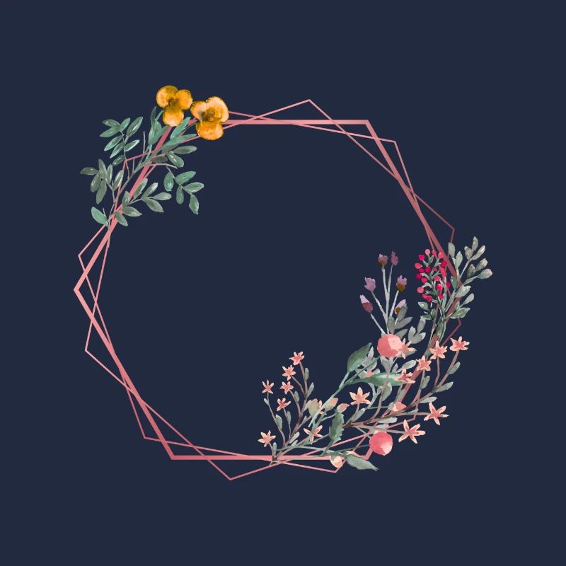 Hexagone à décor de fleurs