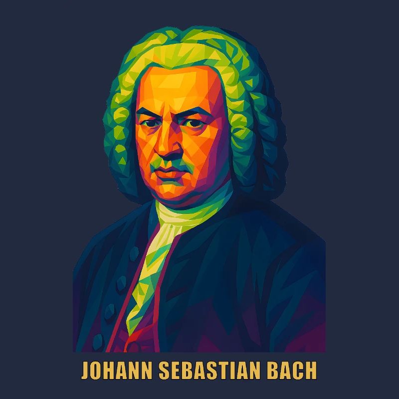 WPAP Polygon Portrait Johann Sebastian Bach