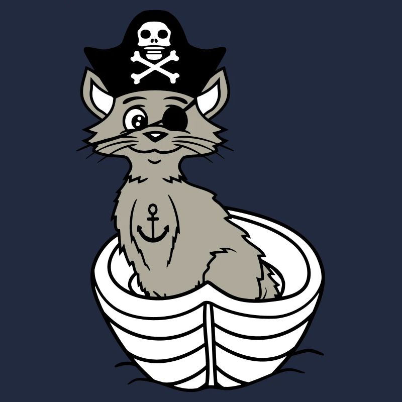 Pirate Cat Buccaneer Eye Patch Hat Bateau à rames