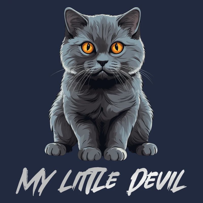 Chat Gris Mignon Mon Petit Diable