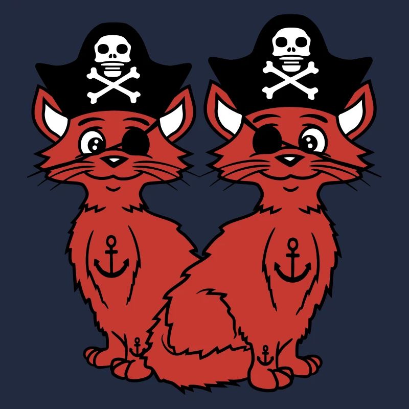 2 Pirate Cats Sabre Buccaneer Eye Patch Team