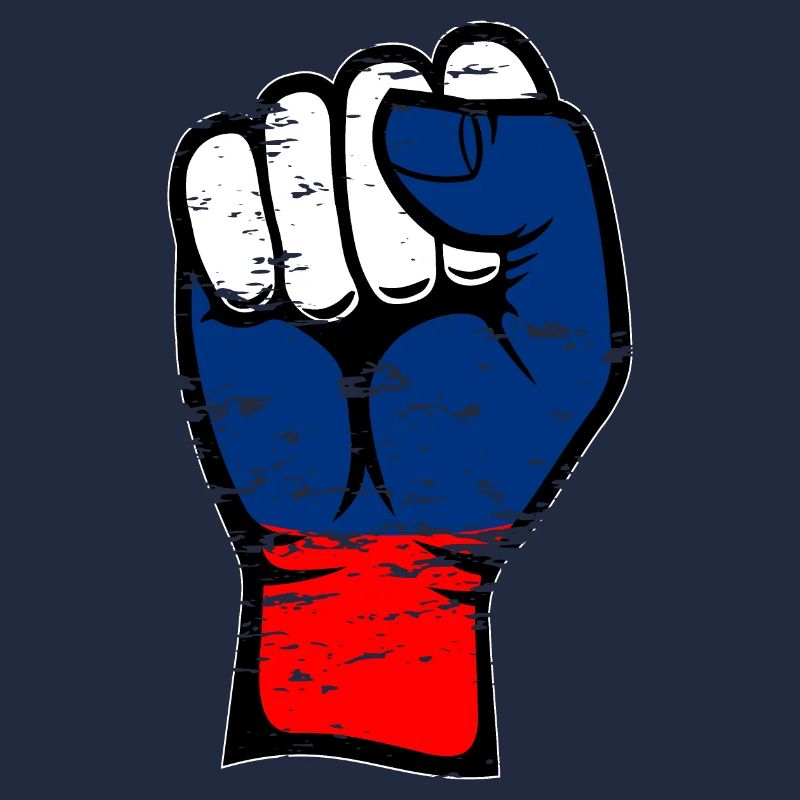 Poing de drapeau de la Russie utilisé