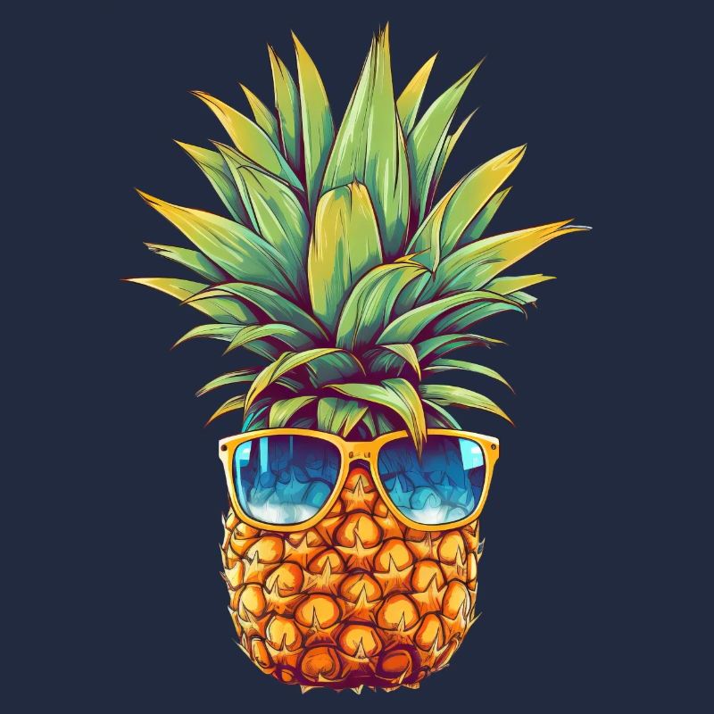 Pineapple with sunglasses: summer coolness