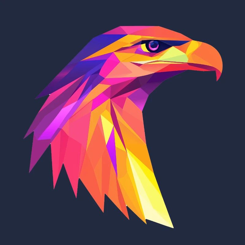 Eagle Head Low Poly Logo Design