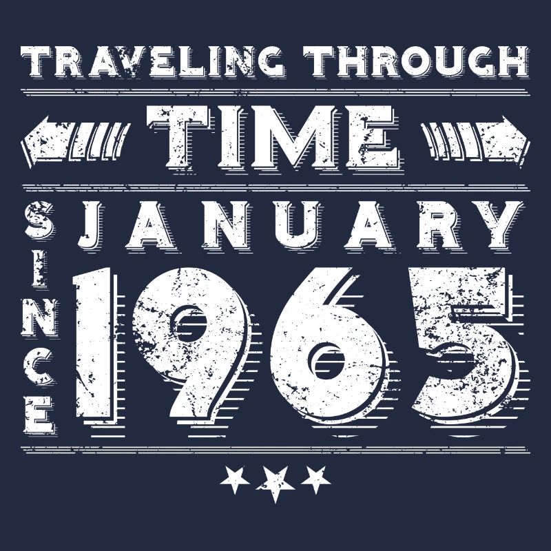 Conception d'anniversaire de voyage dans le temps vintage janvier 1965